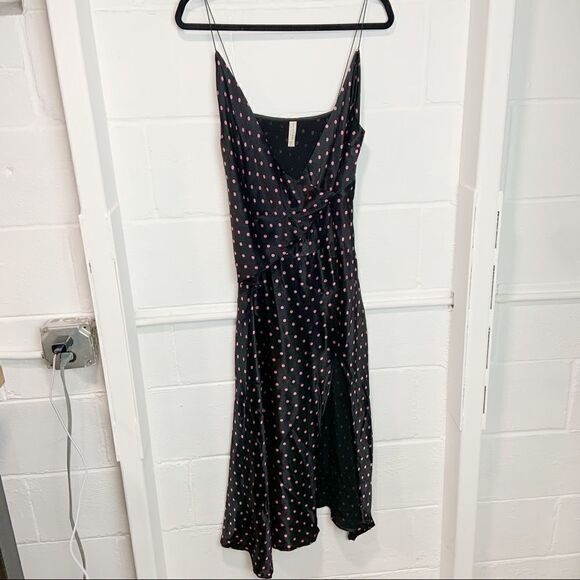 Bec + Bridge Kylie Satin Wrap Midi Pink Polka Dot Q15 - Picture 5 of 12